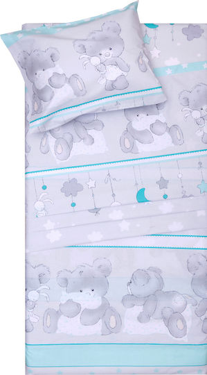 Viopros Baby Duvet Cover Set With Pillowcase Freddy Gray 120x160cm