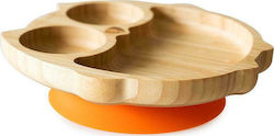 Eco Rascals Kinderteller Eule aus Bambus Orange