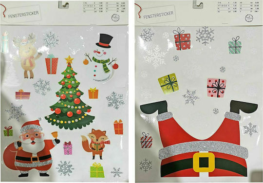XMASfest Christmas for Window with Design Άγιου Βασίλη , Δέντρου and Χιονάνθρωπου