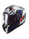 LS2 FF327 C Challenger Carbon Full Face Helmet with Sun Visor ECE 22.05 1350gr Alloy White Blue Red