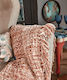 Kentia Nala Ριχτάρι Πολυθρόνας Ζακάρ 130x170εκ. Salmon Pink / Ecru