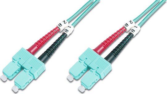Digitus Καλώδιο Οπτικής Ίνας SC/UPC-SC/UPC 1m Τιρκουάζ