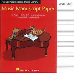 Hal Leonard Τετράδιο Μουσικής 32 Φύλλων Student Piano Library Music Manuscript Paper Wide Staff Κόκκινο