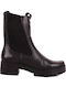 Leather Women's Chelsea Boots with Medium Heel Black