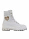 Leder Stiefeletten Damen Weiß