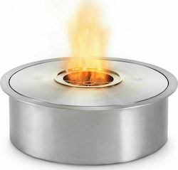 Ecosmart Fire AB8 Επιδαπέδιο Εσωτερικού / Εξωτερικού Χώρου Ασημί 40.2x40.2x15.9cm