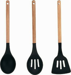 MasterPro Silicone Cooking Utensil Set Black 3pcs