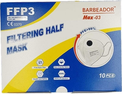Max Barbeador Max-03 Filtering Half Μάσκα Προστασίας FFP3 σε Μαύρο χρώμα 10τμχ