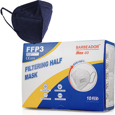 Max Barbeador Max-03 Filtering Half Μάσκα Προστασίας FFP3 σε Μπλε χρώμα 10τμχ