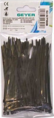 Geyer Legături Cablu Din Plastic 150mmx2 5mm În Culoare Neagră 100 Buc G2 5CT150B