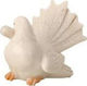 White resin dove with dimensions 8cmx7cm