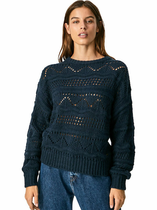 Pepe Jeans Megan Women's Long Sleeve Sweater Navy Blue