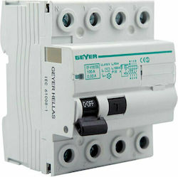 Geyer Phase 4-Pole Earth Leakage Relay 100A EF4100DG