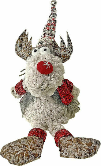 XMASfest Weihnachtliche Stoff Figur Rentier Weiß Höhe 50cm