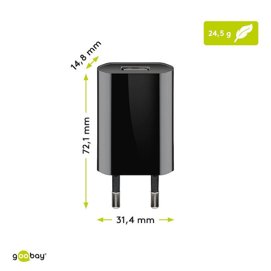 Goobay Încărcător Fără Cablu cu Port USB-A 5W Negruς (44949)