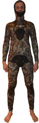 Tech Pro Warm Full Diving Suit Shaved Inside with Chest Pad for Spearfishing Camouflage Brown 3mm 104988