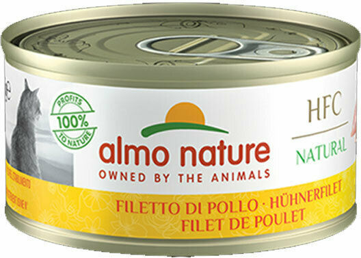 Almo Nature HFC Natural Wet Food for Adult Cats in Trays with Chicken Grain-Free & Gluten-Free 70gr
