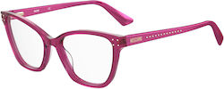 Moschino Damen Acetat Schmetterling Rosa Brille...