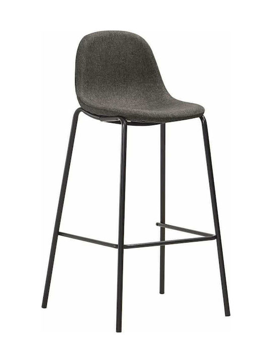 Stool Bar with Backrest Upholstered with Fabric Dark Grey 2pcs 51x49x99cm