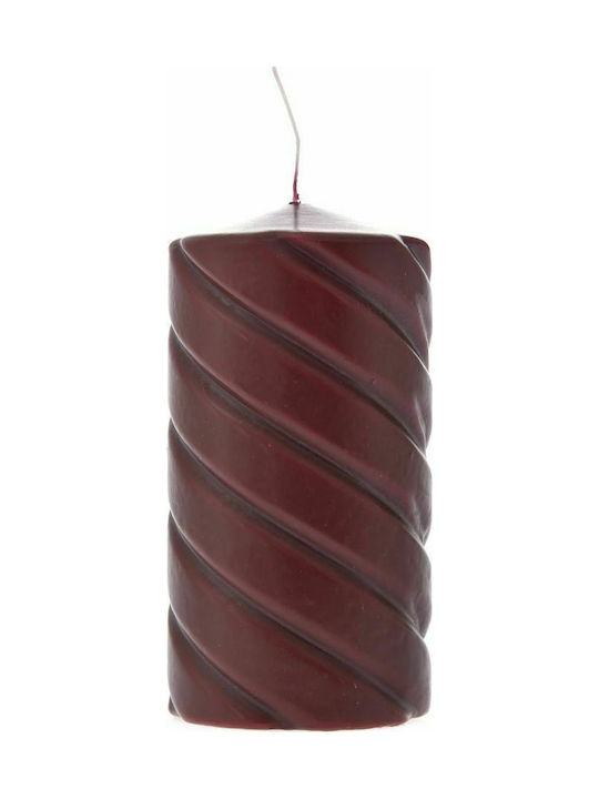 Iliadis Decorative Candle Bordeaux 7x14cm 1pcs