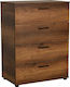 Trendline Wooden Chest of Drawers with 4 Drawers Καρυδί 73x44x96cm