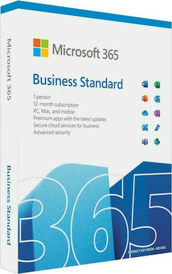 Microsoft Office 365 Business Standard Engleză compatibil cu Ferestre/Mac pentru 1 utilizator și 1 an de utilizare Medialess P8 KLQ-00650