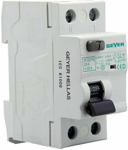 Geyer Phase 2-Pole Earth Leakage Relay 25A EF225FG