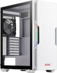 Adata XPG Starker Gaming Midi Tower Computer Case with Window Panel and RGB Lighting White