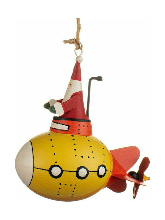 Yellow Toy Airplane Ornament 11x11cm