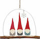 Tomte Hängender Zwerge Ornament Hölzern Rot 15x15cm