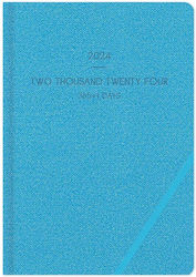 adBook Lieve Daily Agenda 2024 Γαλάζιο 14x21cm