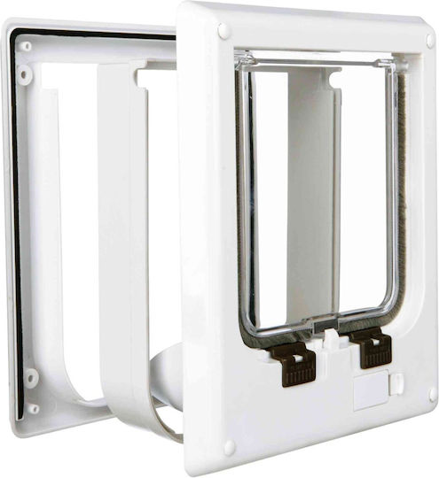 Trixie Door Dog & Cat 4Way 21.1x24.4cm made of Plastic in White Color 21.1 x 24.4cm