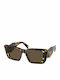 Prada Women's Sunglasses with Brown Tartaruga Plastic Frame and Brown Lens PR08YS 01V8C1