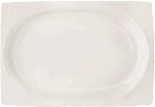 Cryspo Trio Quadro Serving Platter Rectangular made of Porcelain Off White 34x24cm