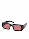 Prada Unisex Sunglasses with Black Plastic Frame and Red Lens PR06YS 05W06O
