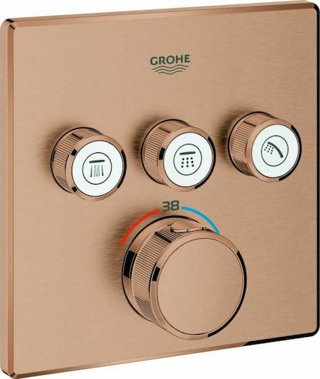 Grohe Grohtherm Smart Control für Dusche 3 Ausgänge Edelstahl Grohe Grohtherm Smart Control für Dusche 3 Ausgänge Edelstahl