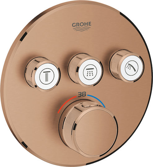 Grohe Grohtherm Smart Control за душ кабина 3 изхода Инокс Меден
