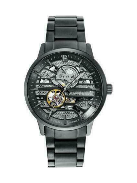 Pierre Lannier Battery Watch with Metal Bracelet Black