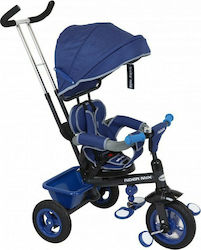 BabyMix Rider Mix 360 Kids Tricycle Convertible, With Storage Basket, Sunshade & Push Handle for 12+ Months Blue