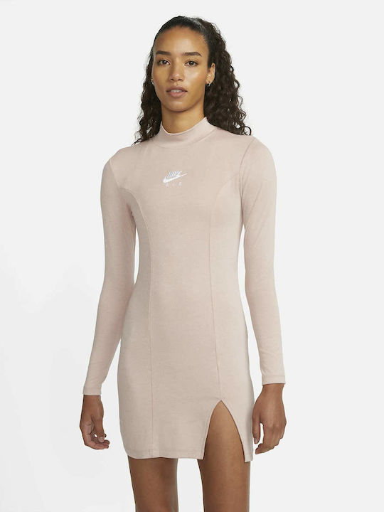 Nike Air Mini Μακρυμάνικο Αθλητικό Φόρεμα Ροζ