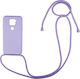 Sonique Carryhang Umschlag Rückseite Silikon 0.5mm mit Band Flieder (Redmi Note 9)