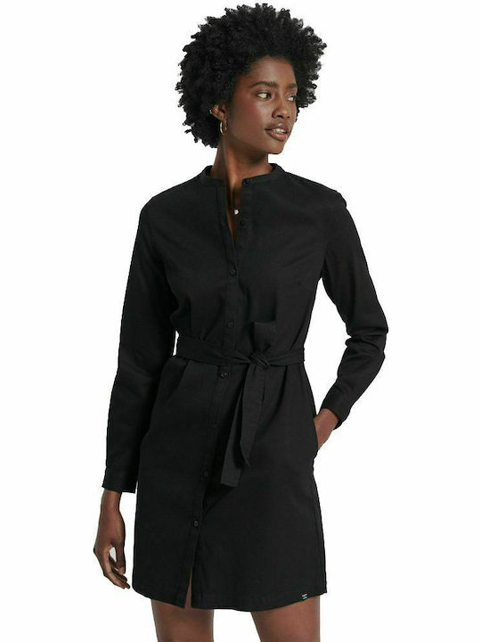 Superdry Mini All Day Φόρεμα με Κουμπιά Μαύρο
