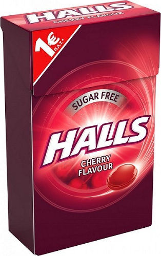 Halls Pastiluțe Pastiluțe Cool cu Aromă de Cireșe Fără adaos de zahăr 1buc 28gr