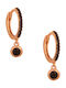 Silver rose gold plated hoop earrings