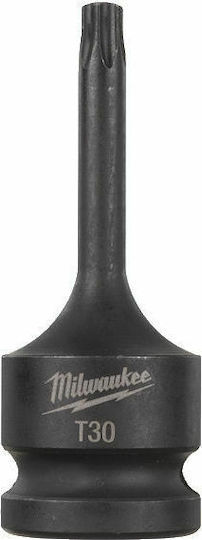 Milwaukee Spritzfilter Wasserhahn Bit-Stecknuss Pneumatisch mit Torx-Bit und Antriebsvierkant 1/2'' Größe T30 1Stück