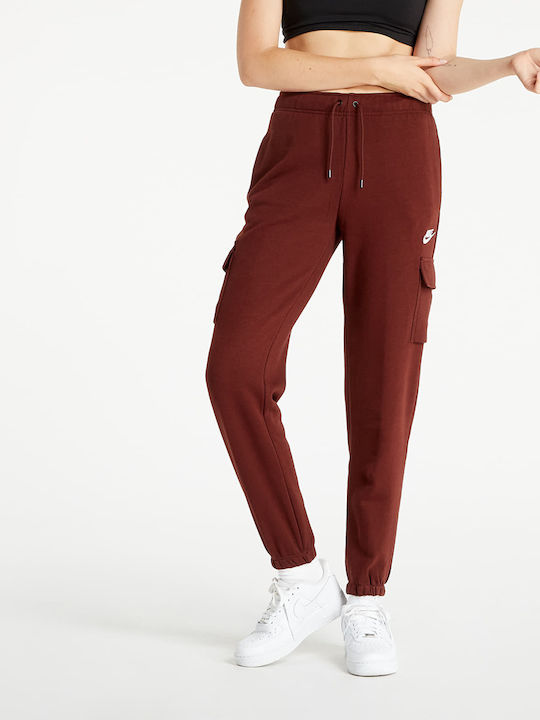 Nike Sportswear Essentials Παντελόνι Φόρμας Καφέ
