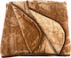 Chios Hellas 35108 Blanket Spanish Velvet Single 160x220cm. Brown / Beige