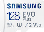 Samsung Evo Plus (2021) microSDXC 128GB Class 10 U3 V30 A2 UHS-I με αντάπτορα