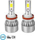 GloboStar Lampen Auto C6 Line H16 Canbus LED 6000K Kaltes Weiß 8-48V 72W 2Stück