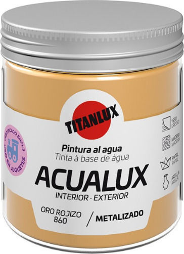 Titan Acualux Metal Liquid Craft Paint Gold for Wood Νερού Μεταλλικό Χρυσοκόκκινο No860 75ml